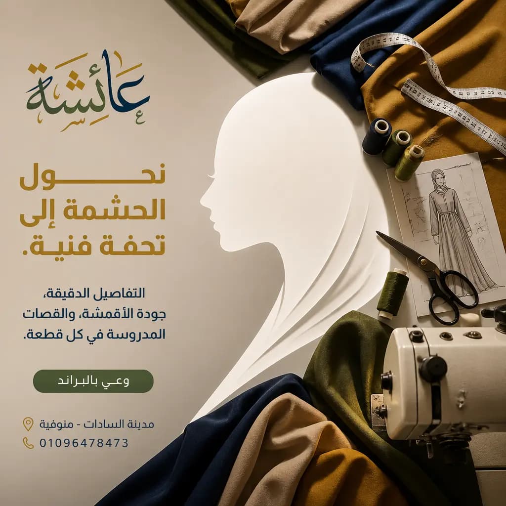 تصميم يشرح جودة التفصيل والخامات في علامة أزياء عربية