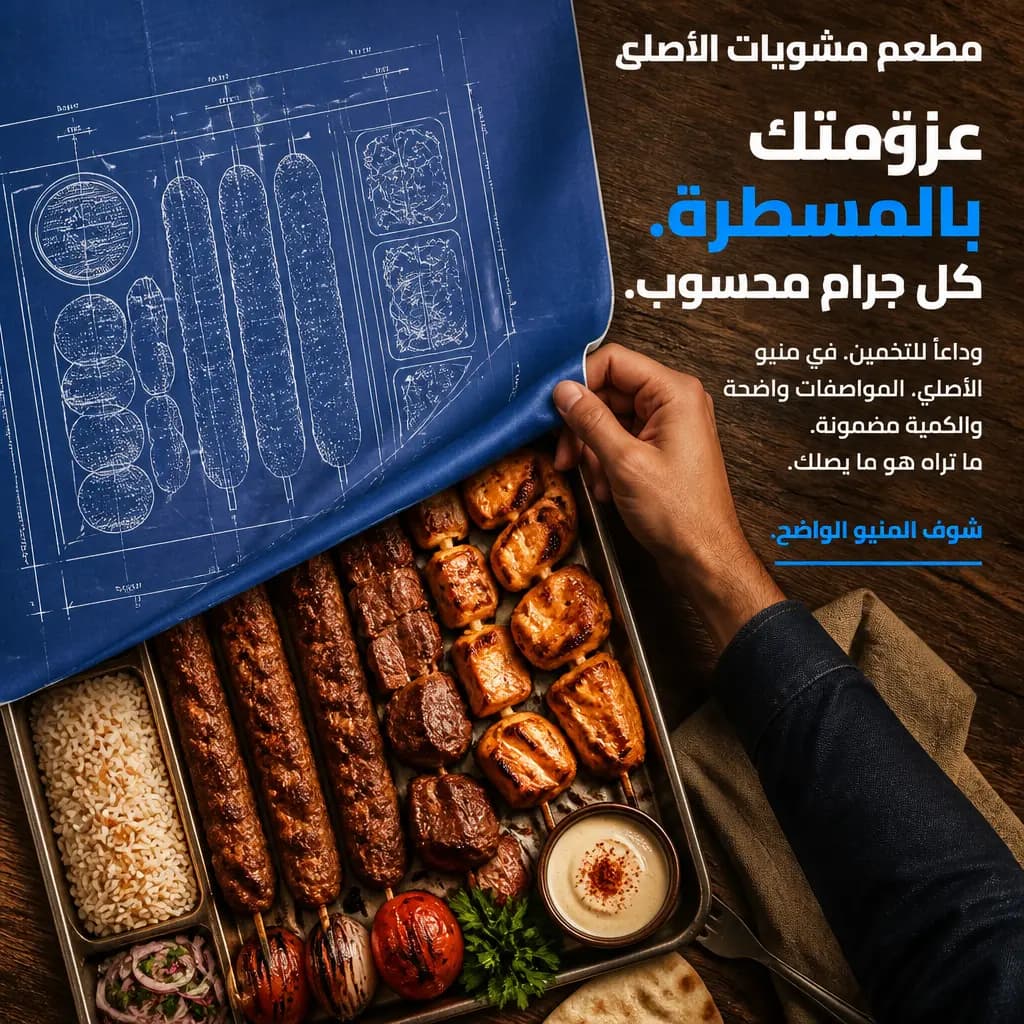فكرة إعلانية لمطعم تشرح أن كل جرام محسوب داخل التجربة